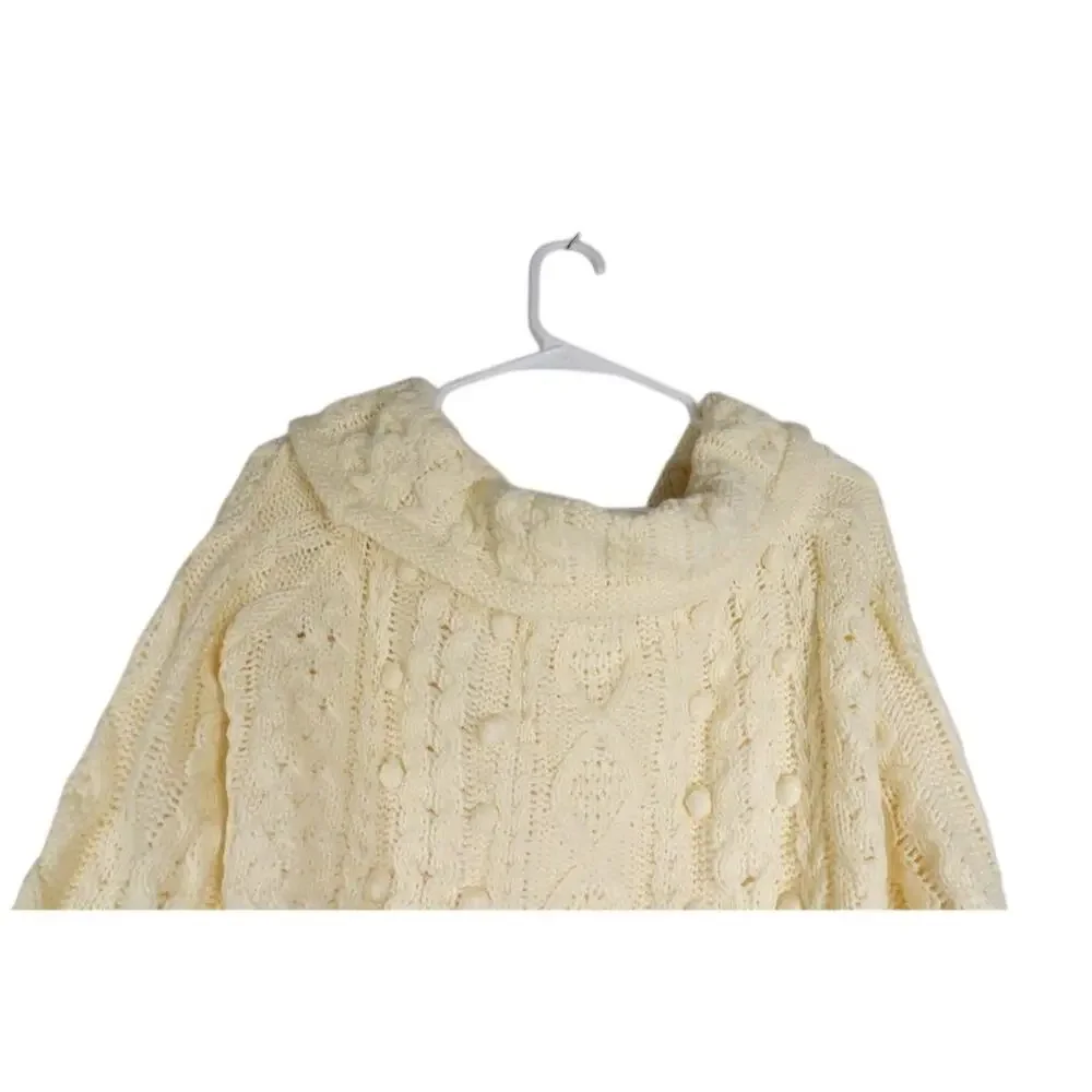 Tuckernuck Women's Buttercream Cable Knit Cowl Neck Pullover Sweater M 2006-23 - Picture 9 of 9